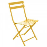 [Obrázek: Skládací kovová židle Greensboro - žlutá